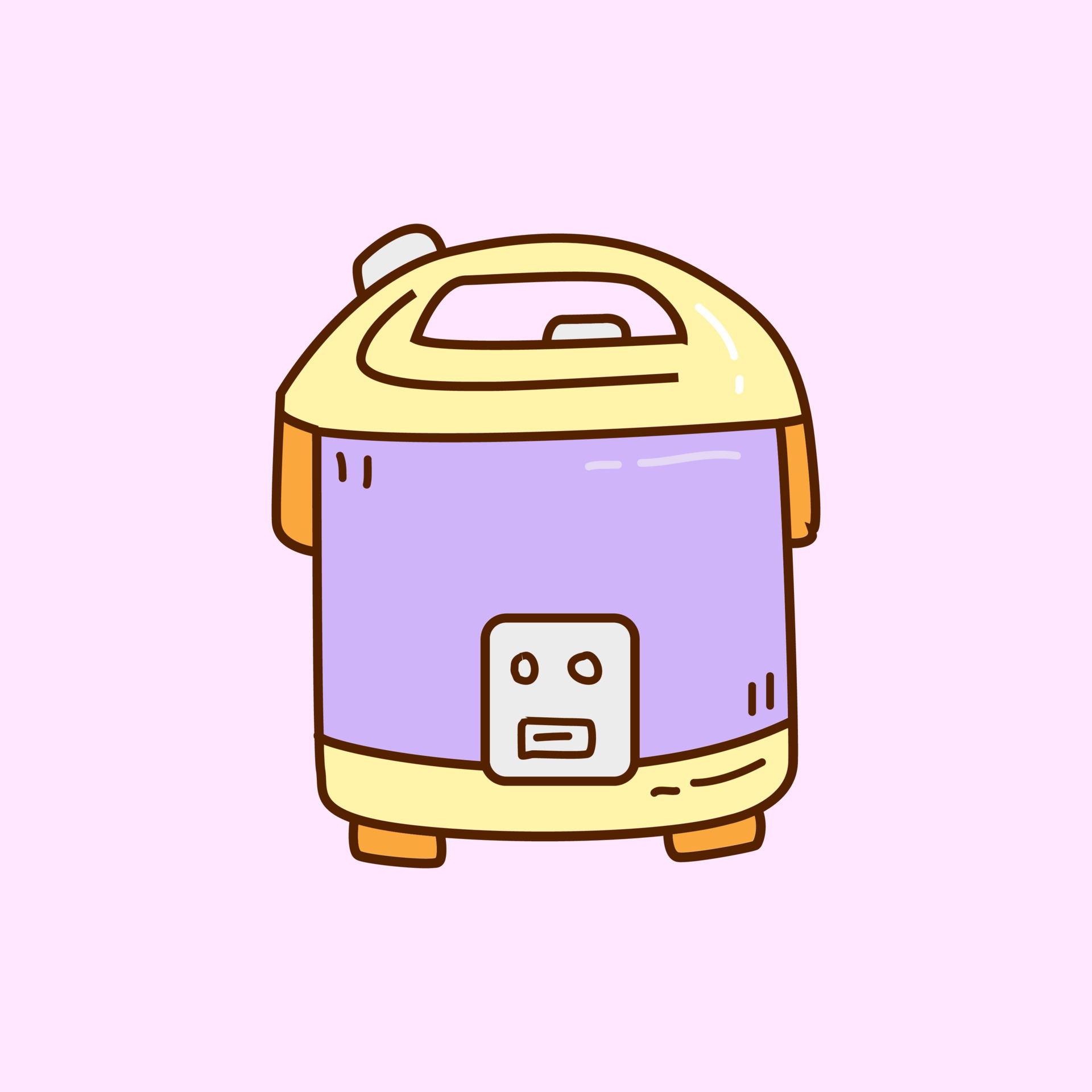 Kawaii Rice Cooker Cartoon High-Res Vector Graphic - Getty Images