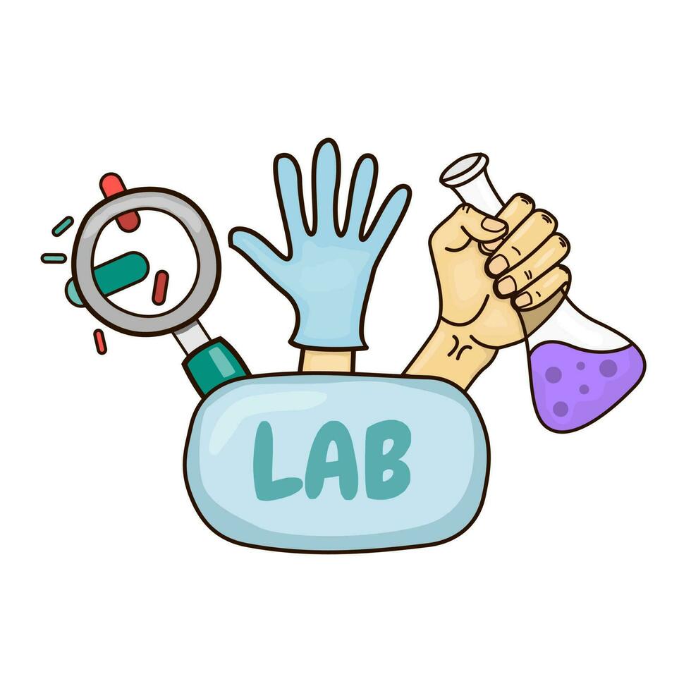 Ilustración de vector de etiqueta de laboratorio