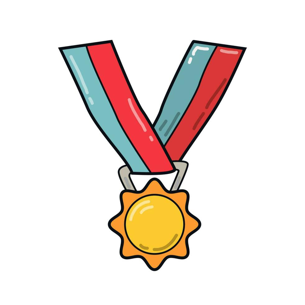 Vector of championship medal necklace