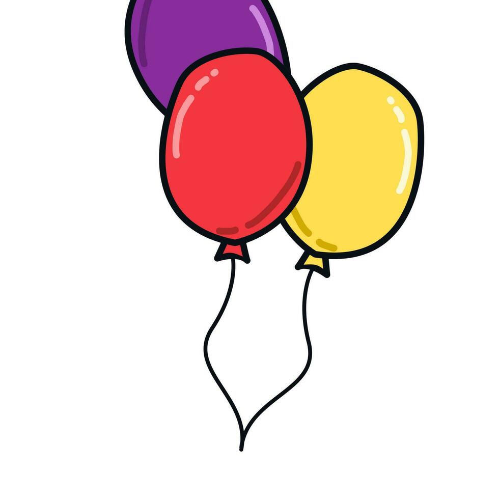 Birthday balloon doodle vector