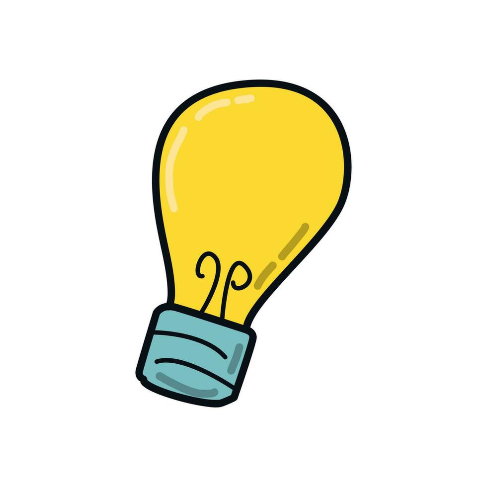 Doodle vector illustration of a light bulb