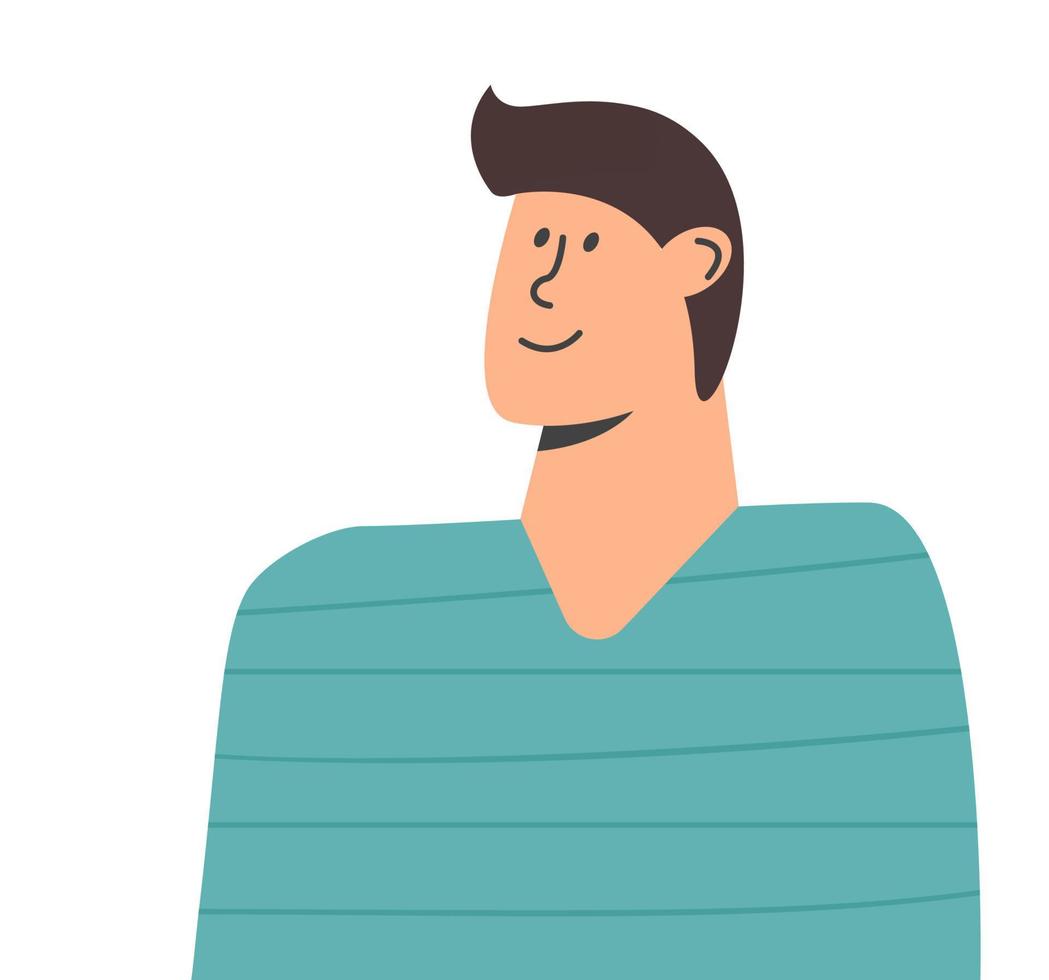ilustración vectorial moderna retrato de un hombre moderno estilo de carácter plano personas. icono adolescente femenino o avatar de persona vector