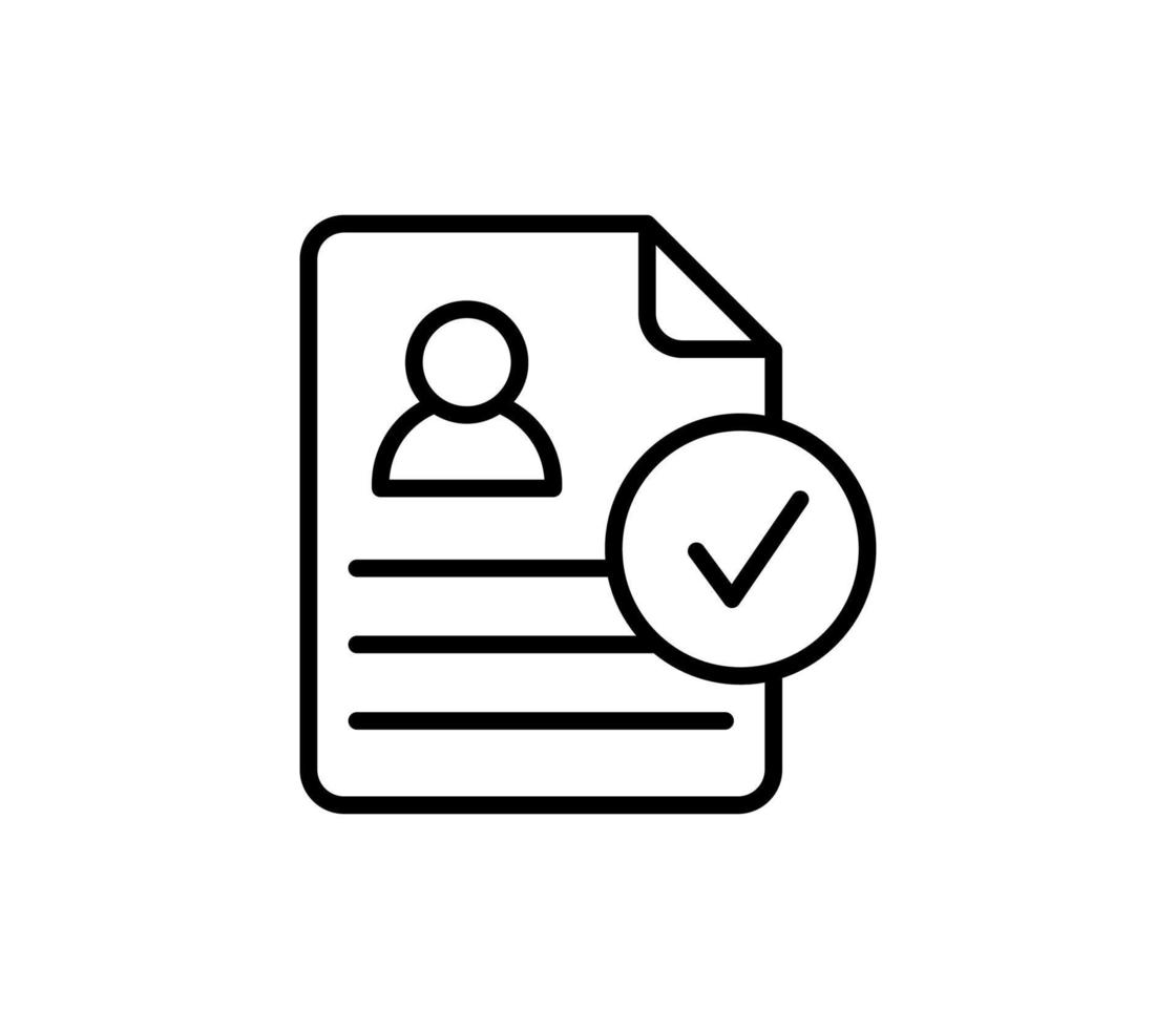 Approved Resume vector linear cv icon. Modern outline logo concept on white background from Human Resources collection. Suitable for use on web apps, mobile apps and print media