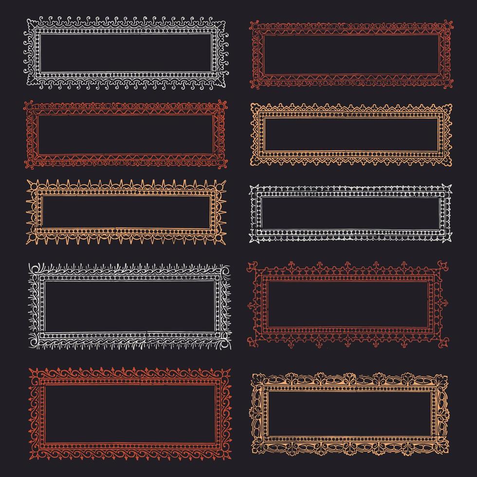 Decorative vintage frames and borders set vector