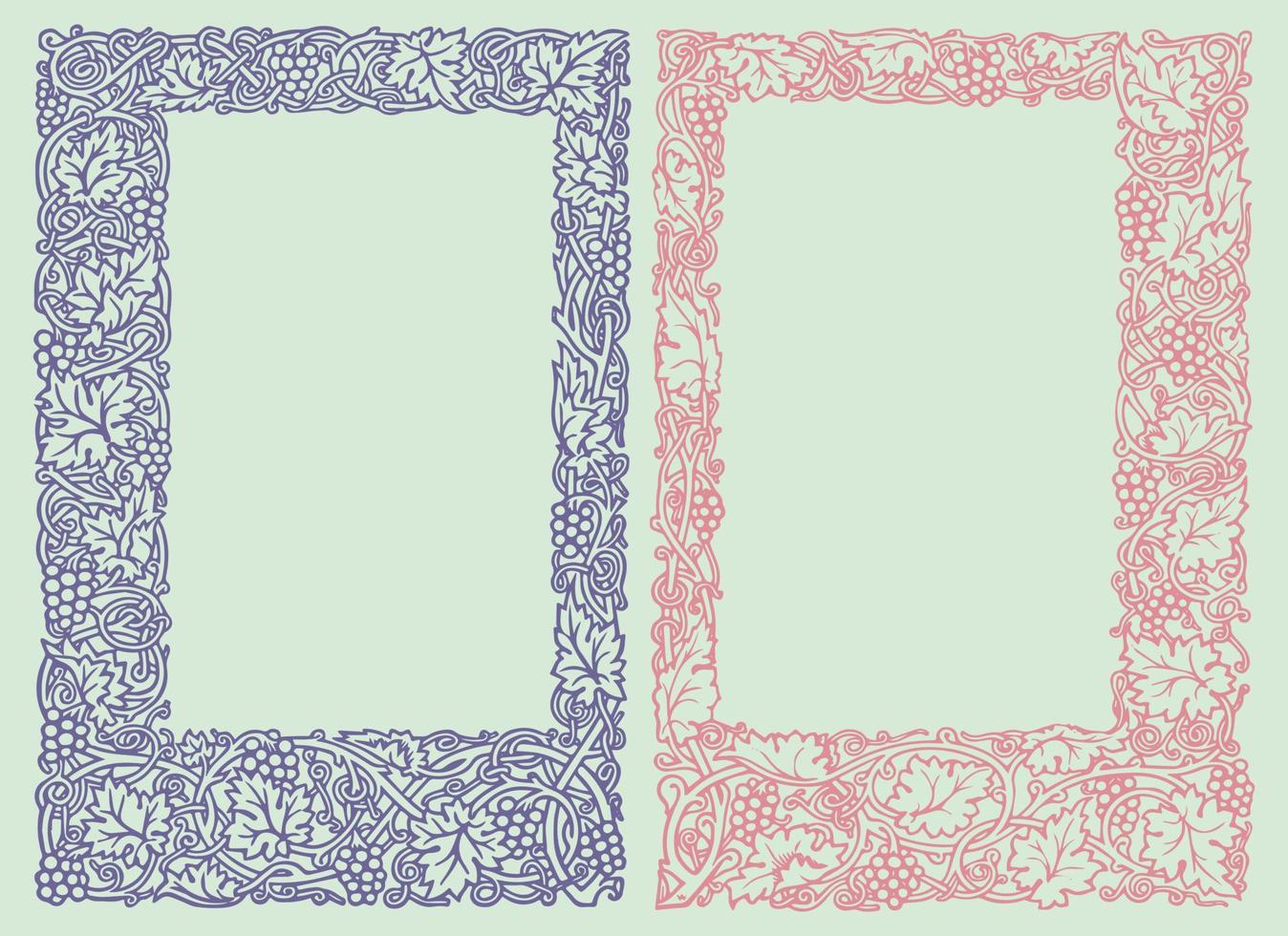 Vintage floral frame by William Morris. Design elements for use on menus, brochures, book covers, wine and alcohol labels and invitations. Vintage floral frame set. vector