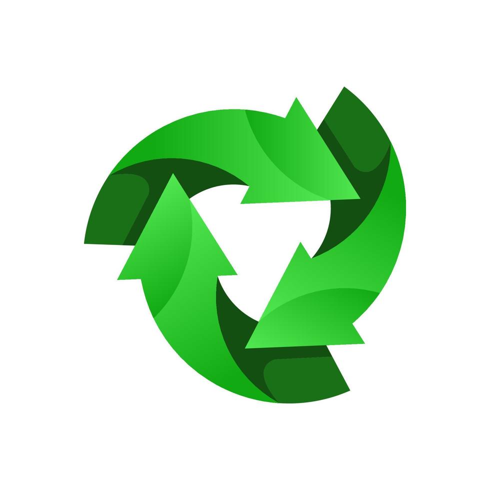 Green recycling logo. recycling icon. Recycled eco vector. Recycle arrows ecology symbol. Recycled cycle arrow. environmental symbol. V vector