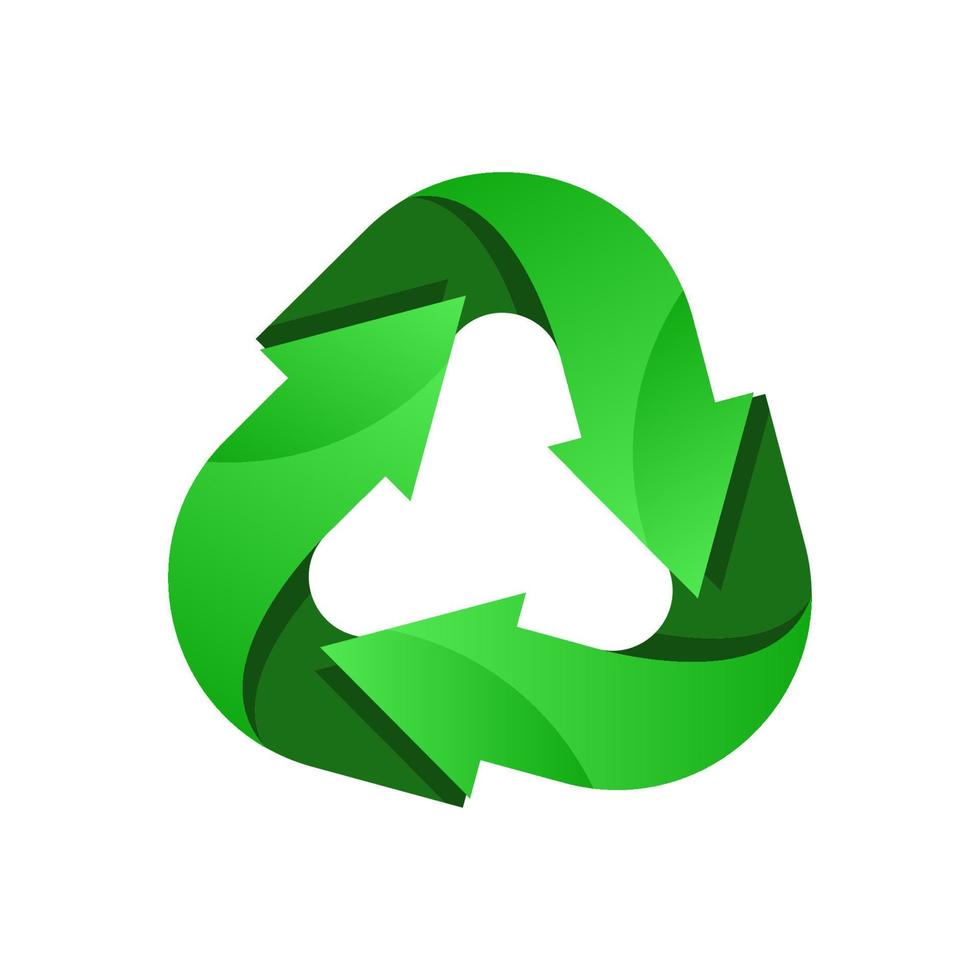 Green recycling logo. recycling icon. Recycled eco vector. Recycle arrows ecology symbol. Recycled cycle arrow. environmental symbol. V vector