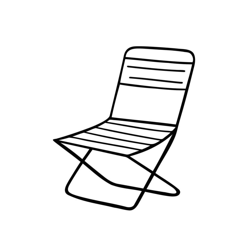 Folding chair. Illustration for printing, backgrounds, covers, packaging, greeting cards, posters, stickers, textile and seasonal design. Isolated on white background. vector