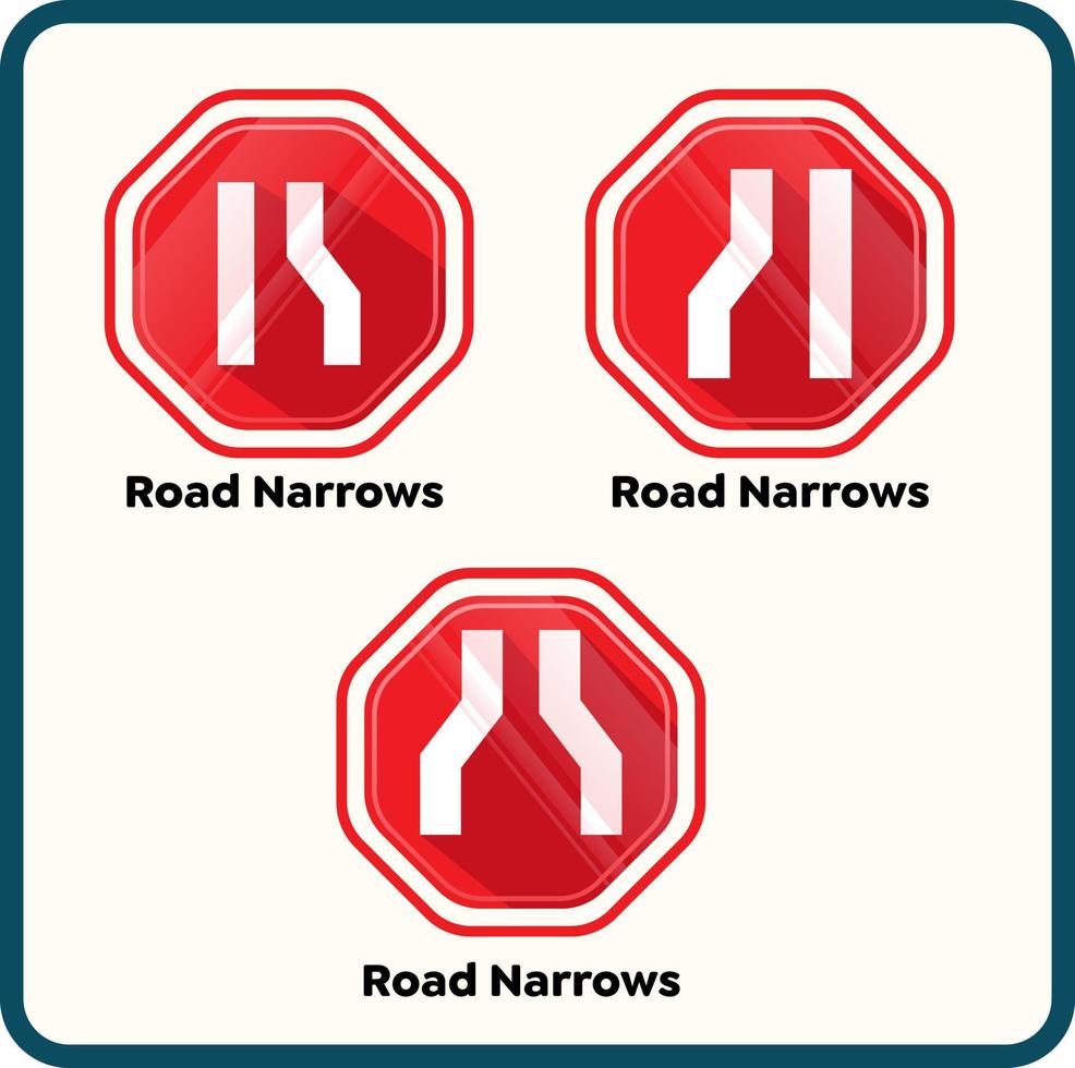 Narrowing of the road icon. Flat illustration of narrowing of the road vector icon for web.