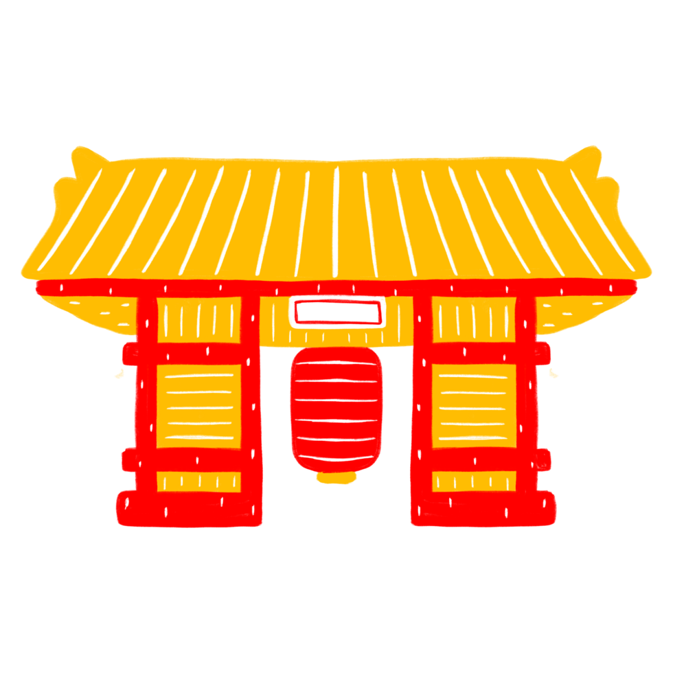 Tokyo Temple Building in flat design style png