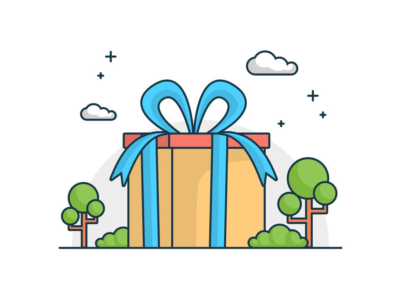 gift flat design outline modern style vector