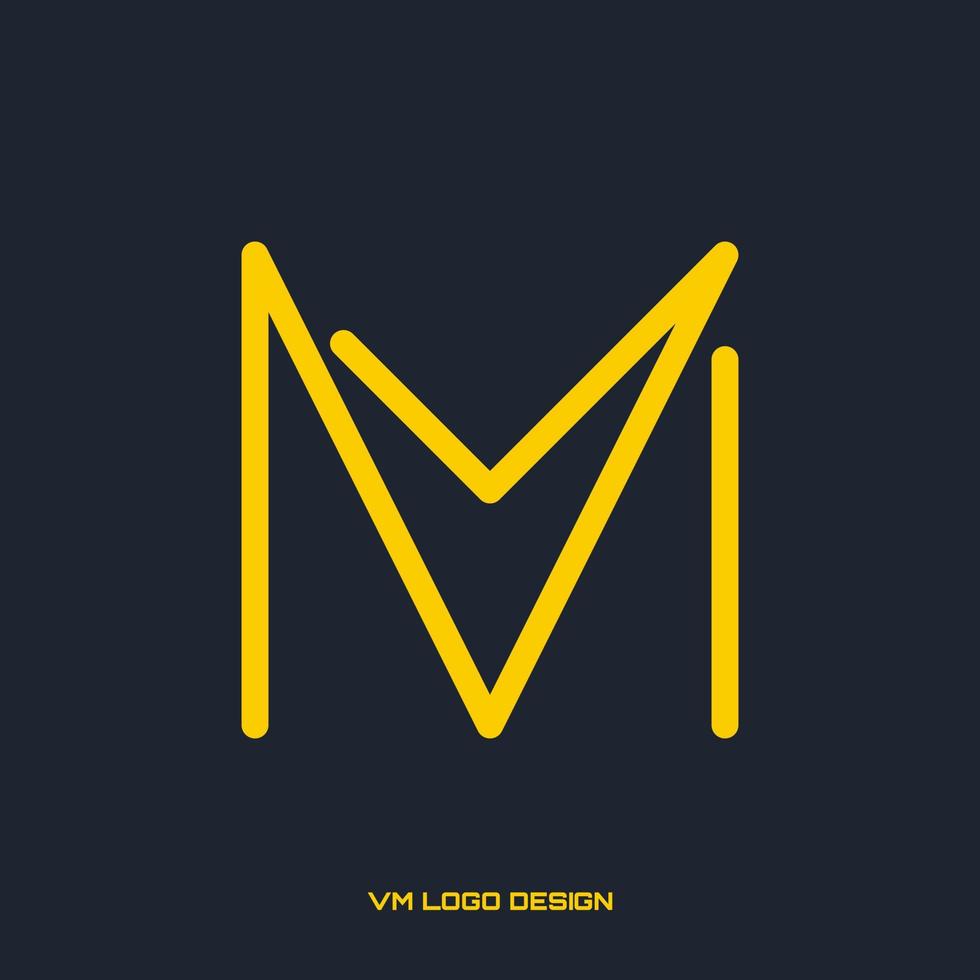diseño vintage plano del logotipo vm. vector
