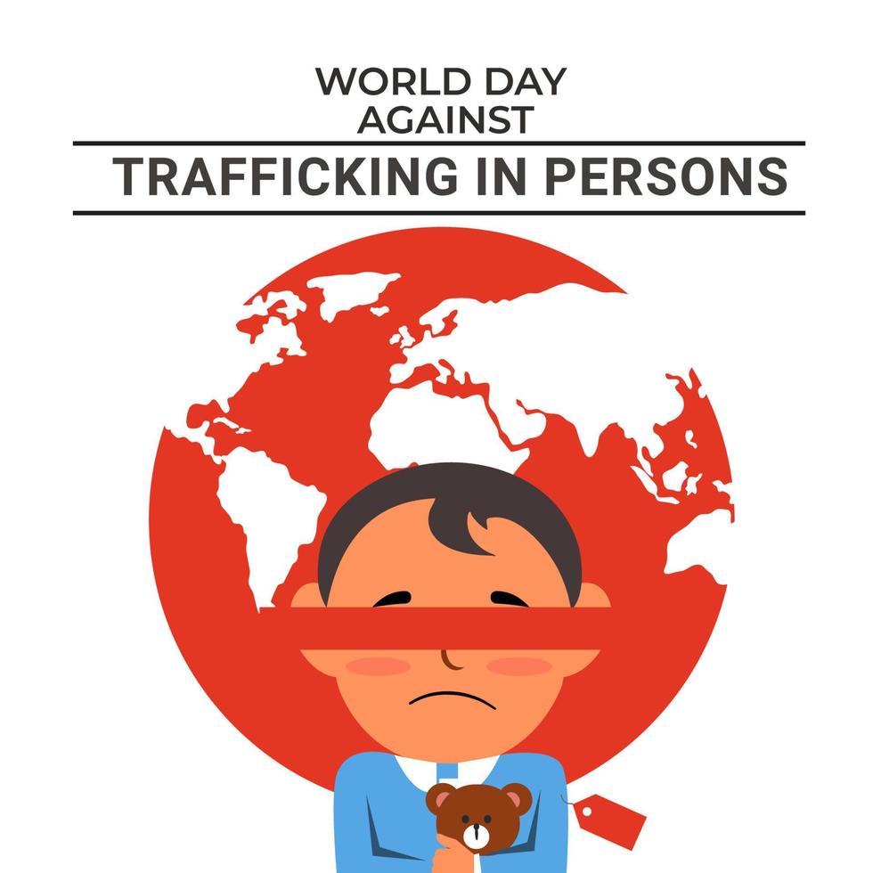 ilustración del día mundial contra la trata de personas vector