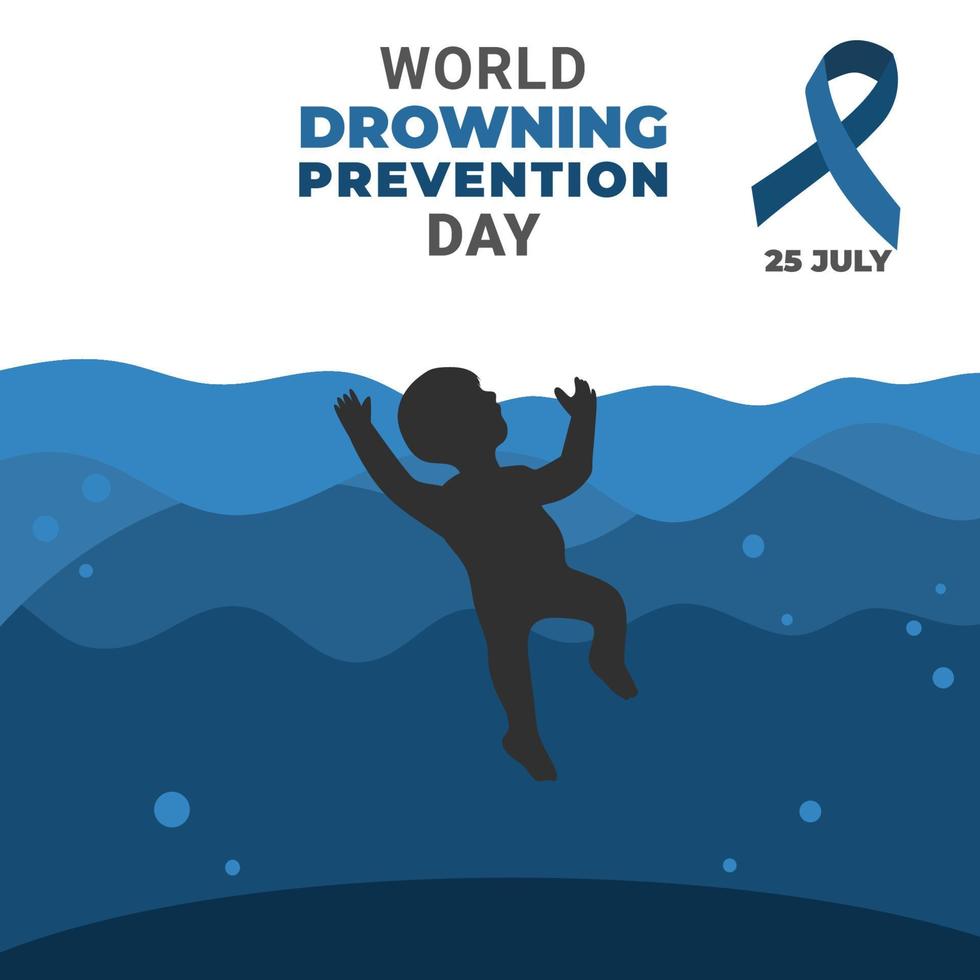 World drowning prevention day illustration vector