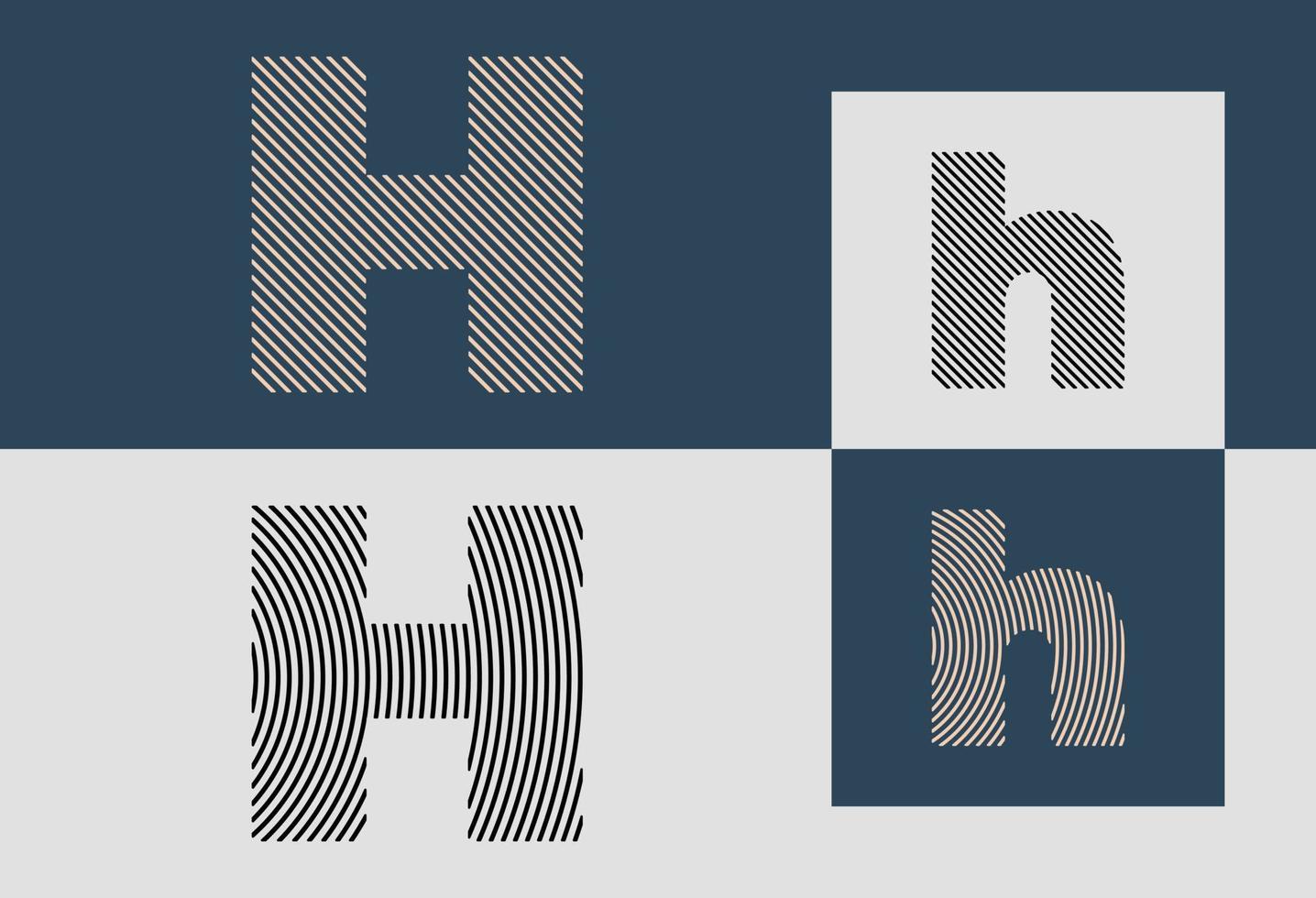 Creative Initial Line Letters H Logo Designs Bundle. vector