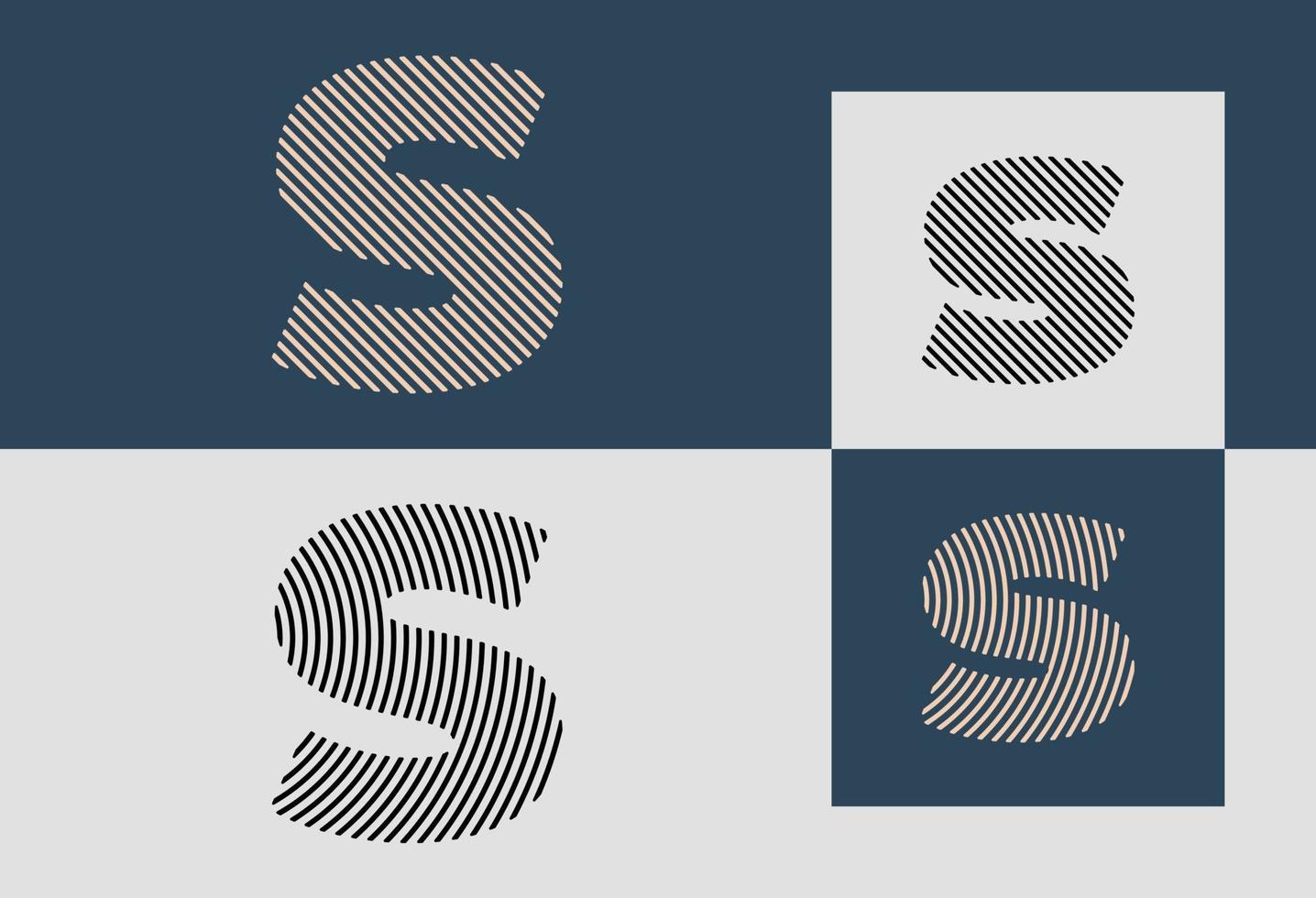 Creative Initial Line Letters S Logo Designs Bundle. vector