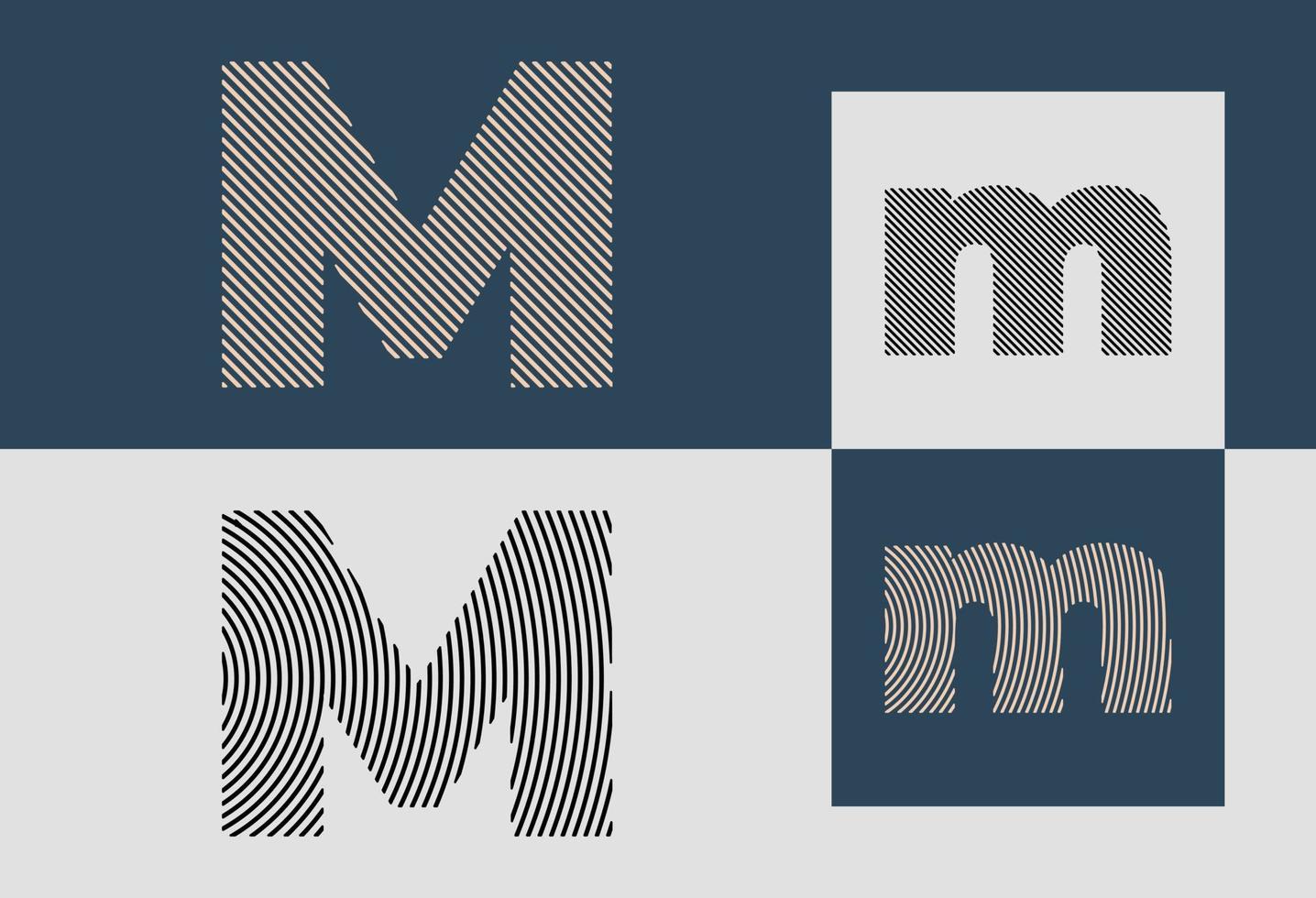 Creative Initial Line Letters M Logo Designs Bundle. vector