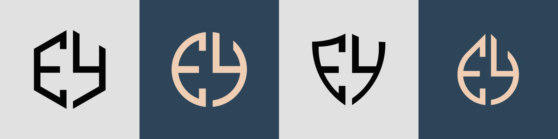 Creative simple Initial Letters EY Logo Designs Bundle. vector