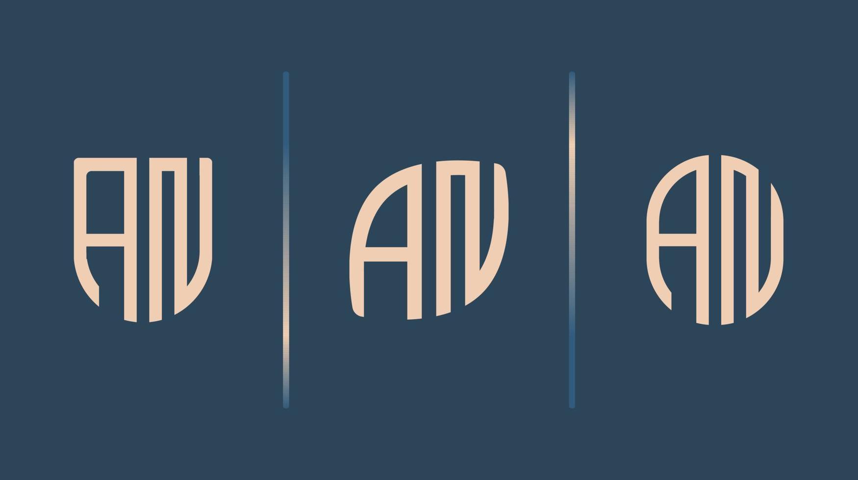 Creative Initial Letters AN Logo Designs Bundle. vector