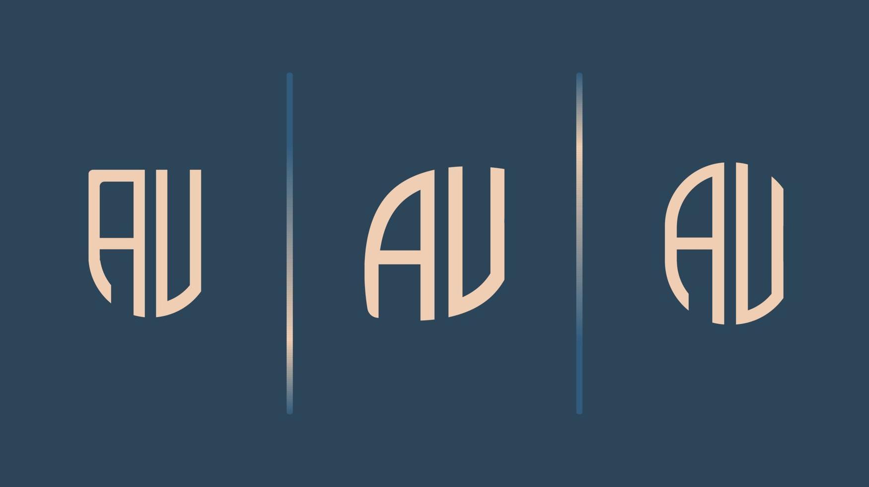 Creative Initial Letters AV Logo Designs Bundle. vector