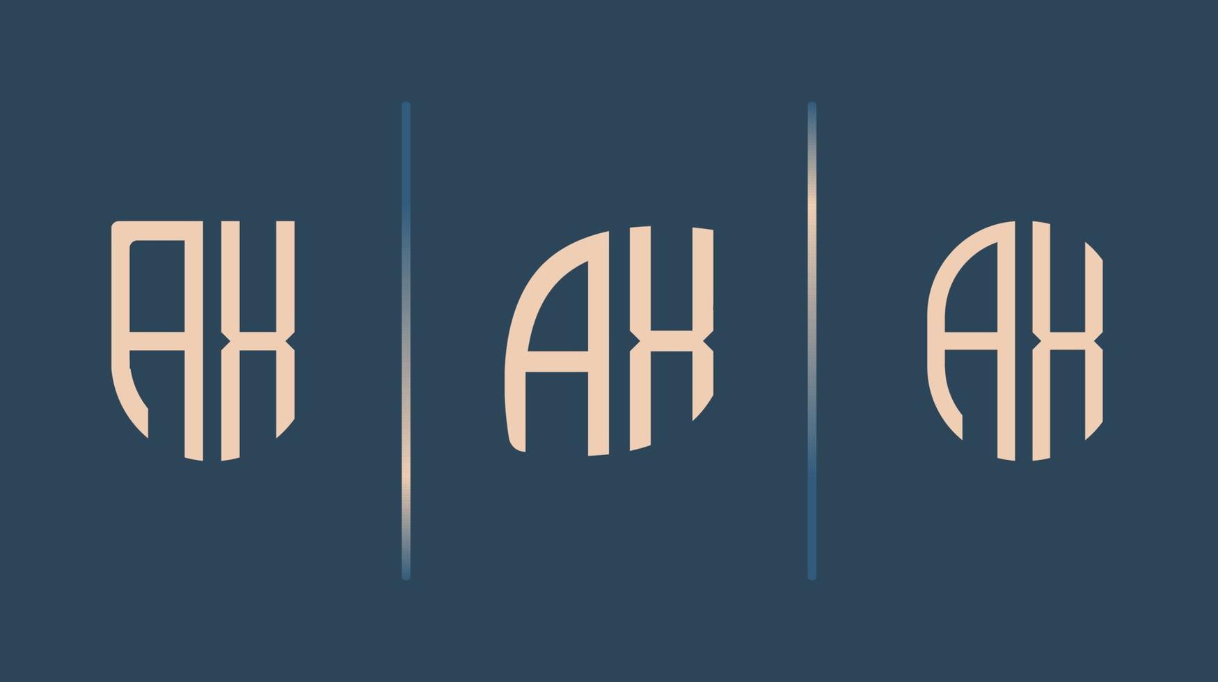 Creative Initial Letters AX Logo Designs Bundle. vector
