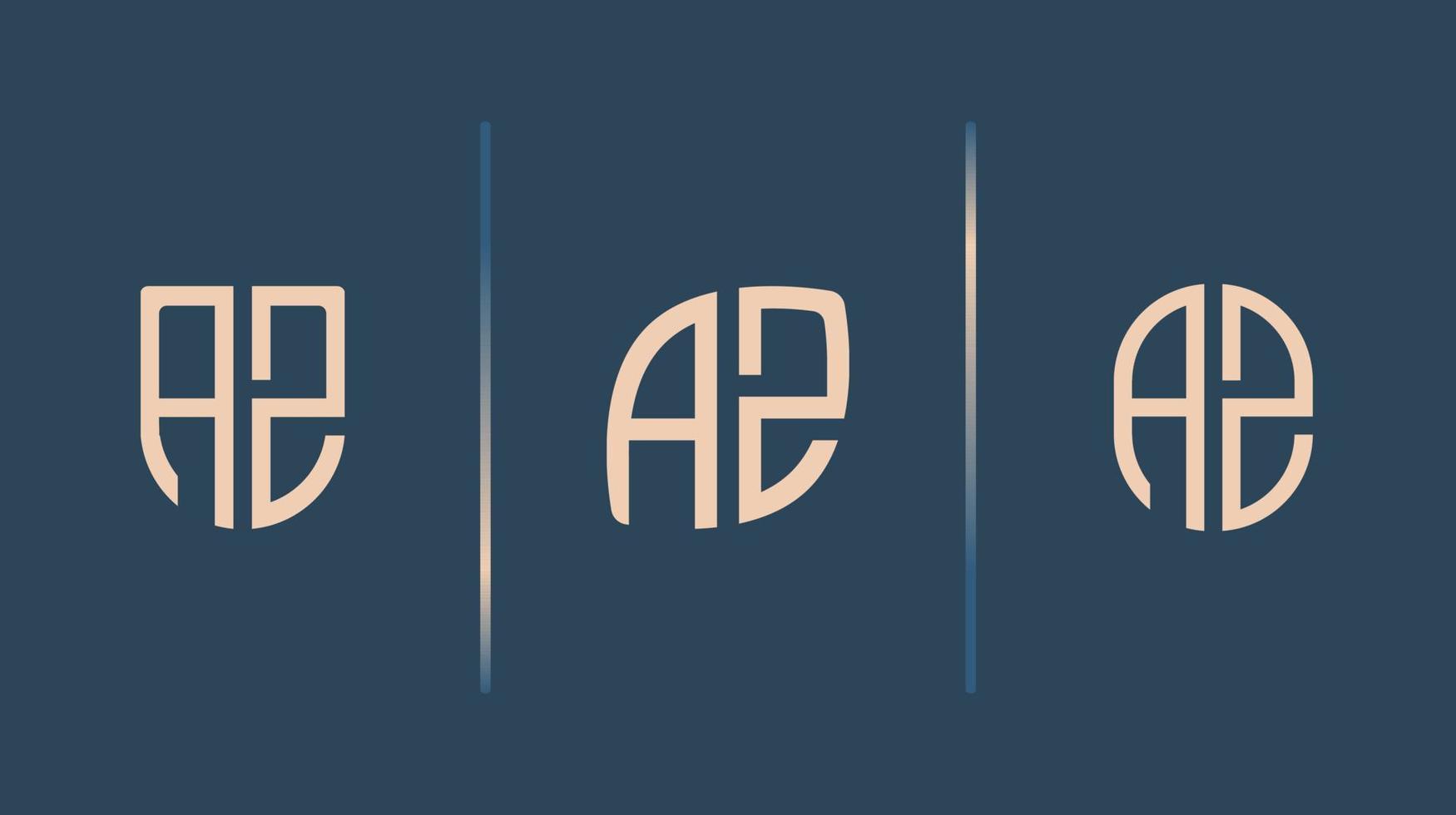 Creative Initial Letters AZ Logo Designs Bundle. vector