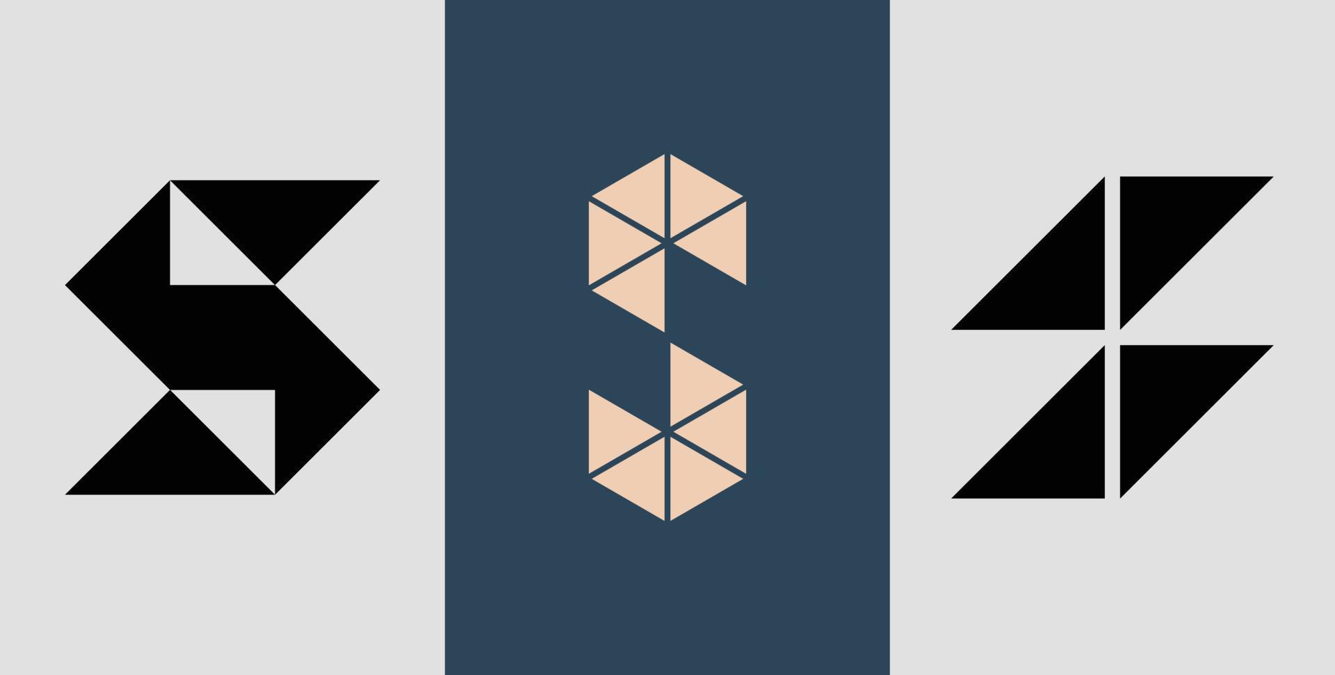 Initial Square Monogram S Logo Designs Bundle. vector