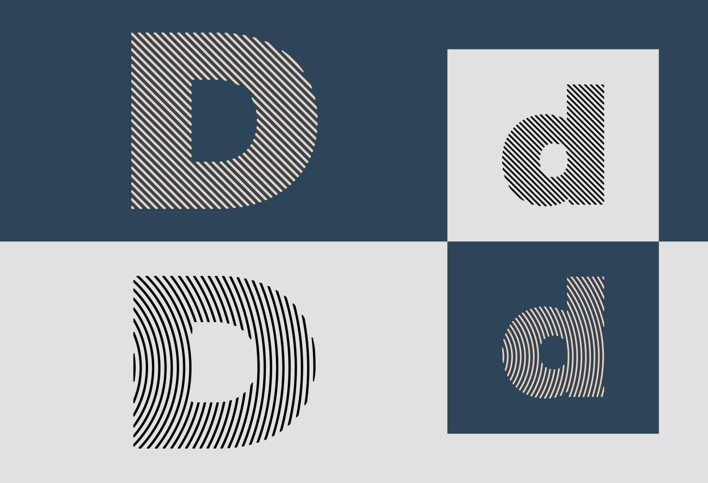 Creative Initial Line Letters D Logo Designs Bundle. vector