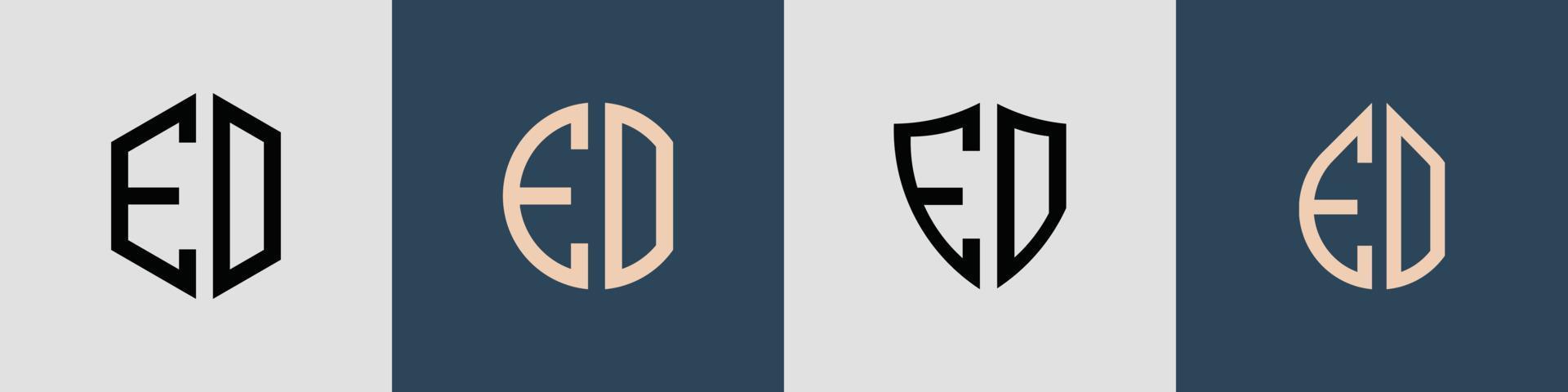 Creative simple Initial Letters EO Logo Designs Bundle. vector