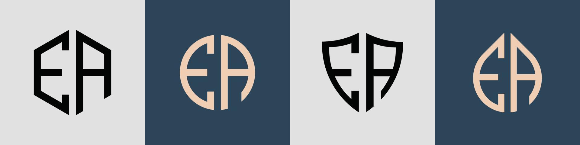 Creative simple Initial Letters EA Logo Designs Bundle. vector