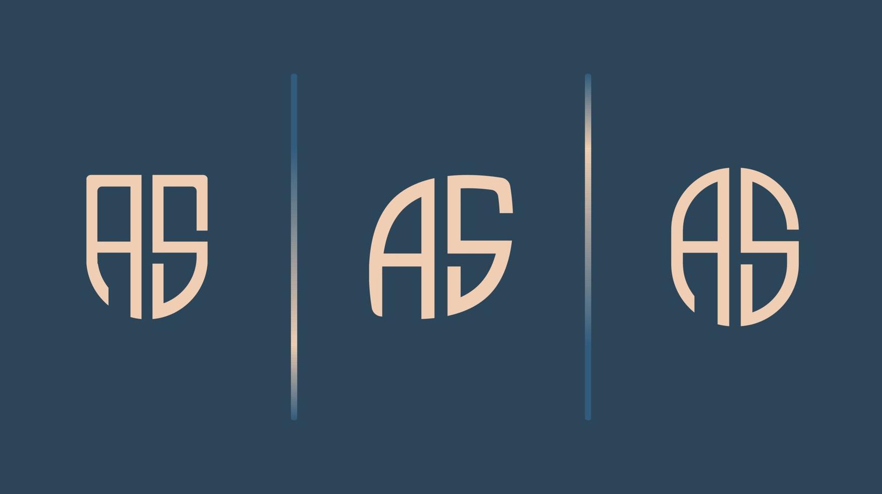Creative Initial Letters AS Logo Designs Bundle. vector