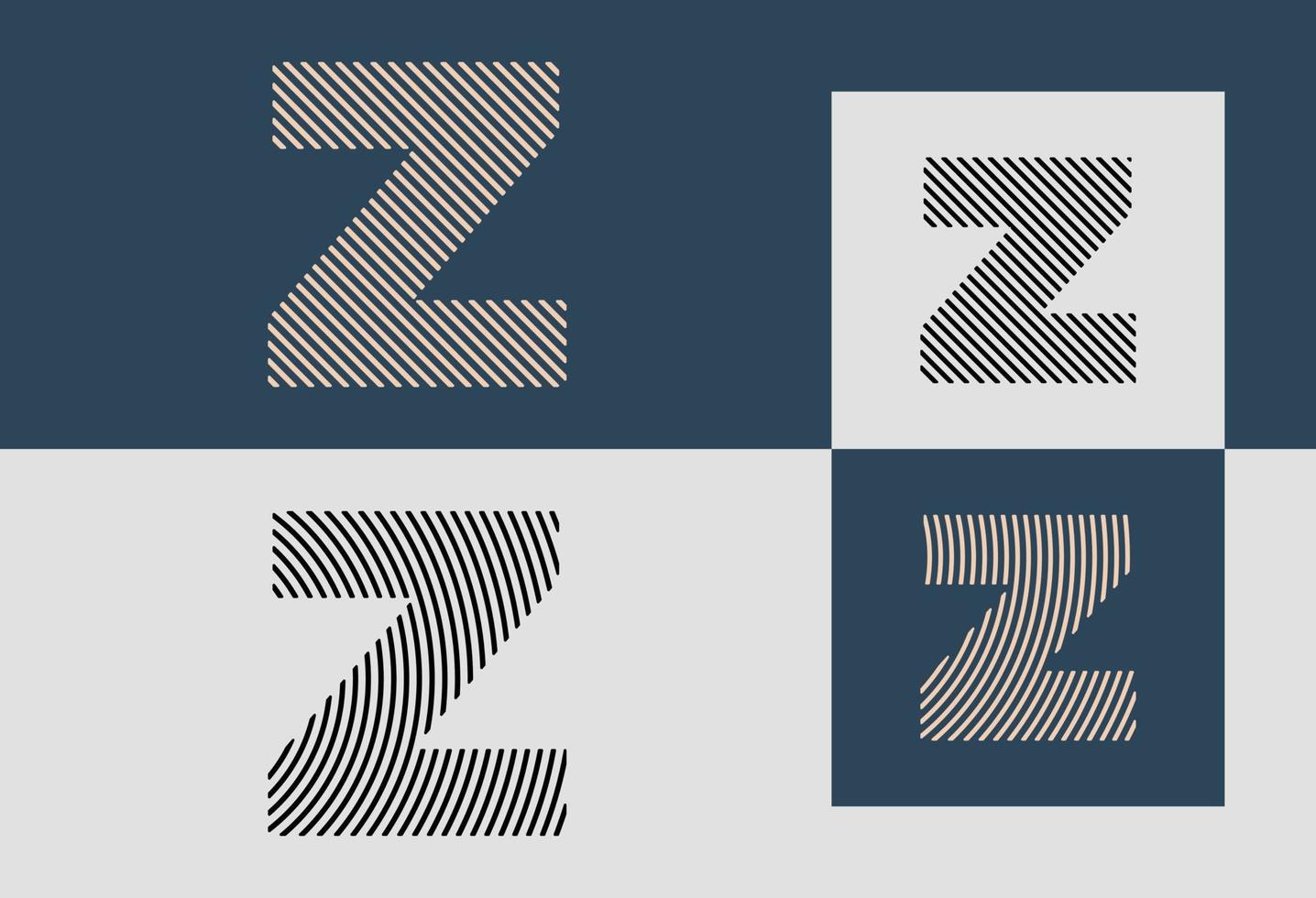 paquete de diseños de logotipo de letras de línea inicial creativa z. vector