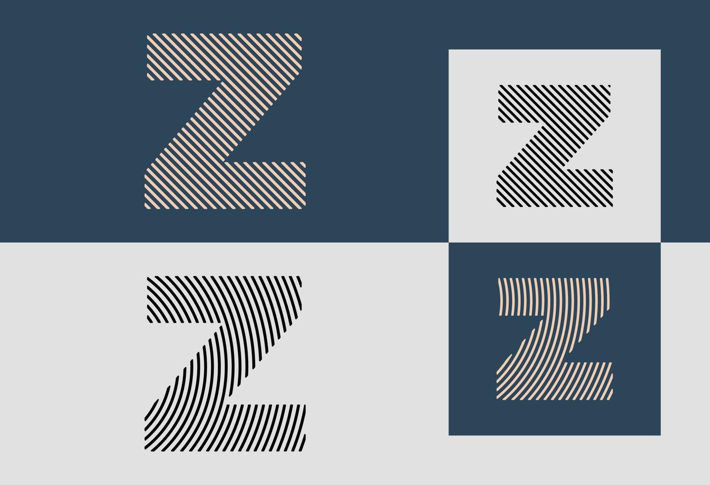 Creative Initial Line Letters Z Logo Designs Bundle. vector