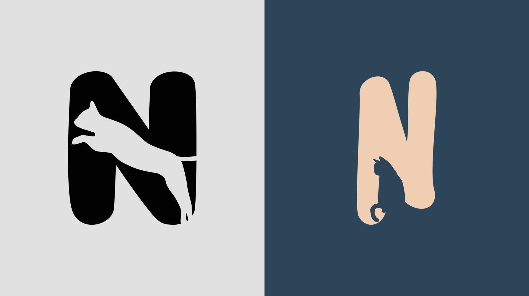 paquete de diseños de logotipo de letras iniciales n cat. vector