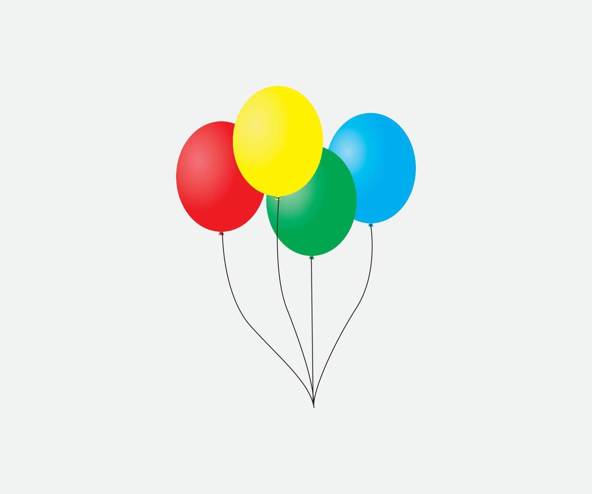Four color balloon vector