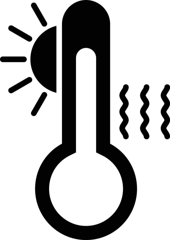 icono de glifo de alta temperatura vector