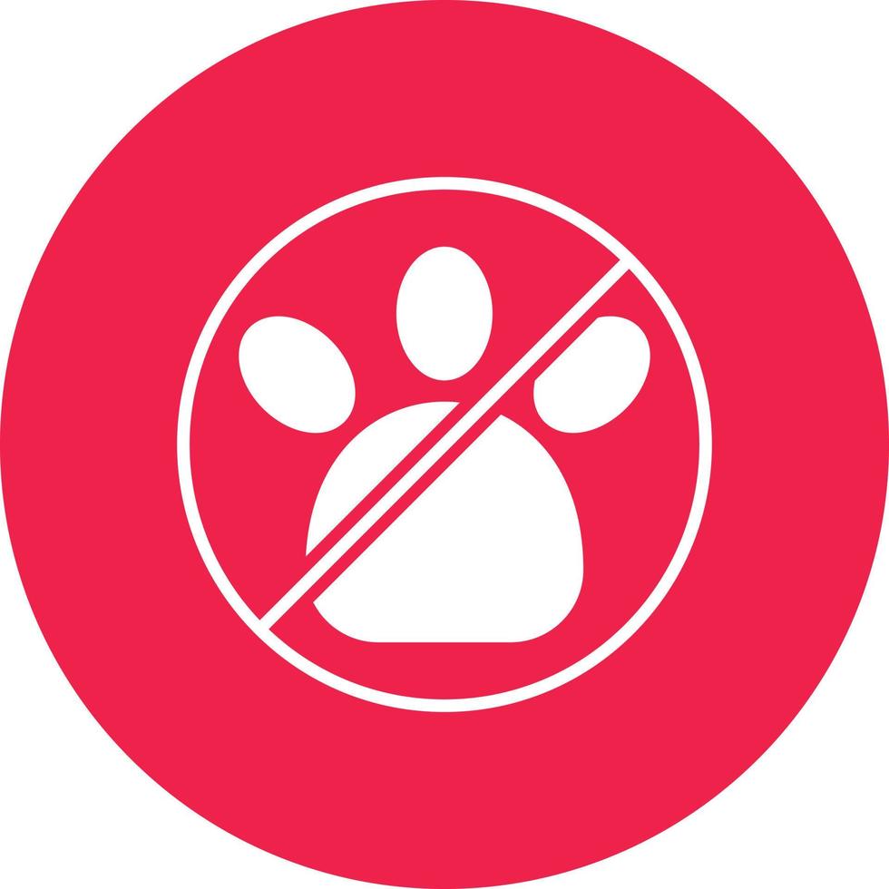 No Pets Allowed Glyph Circle Multicolor vector