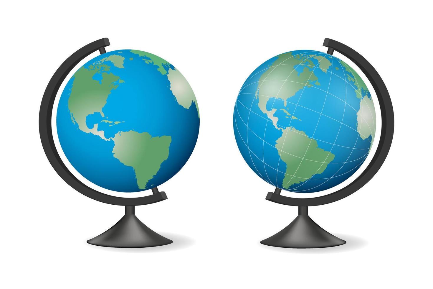 Realistic school globe model of Earth for graphics and clipart vector