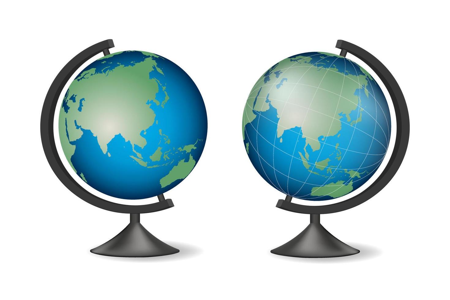 Realistic school globe model of Earth for graphics and clipart vector