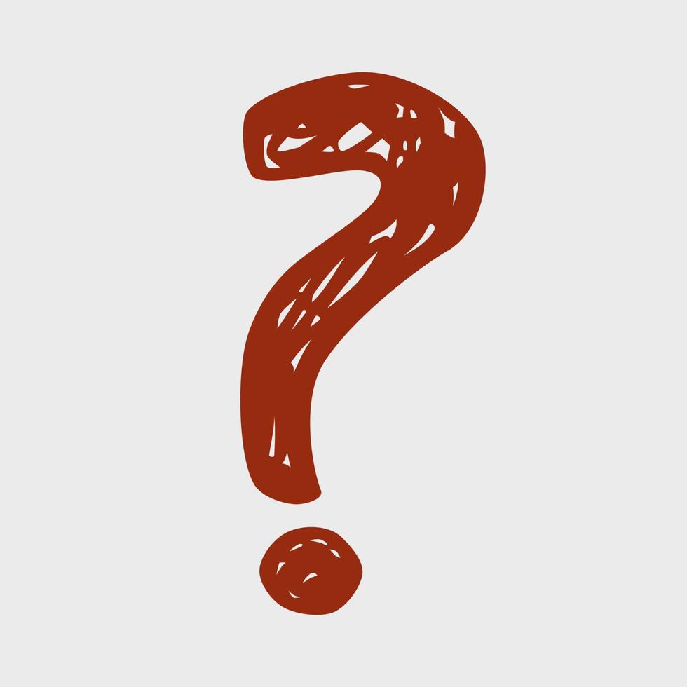 question mark hand drawn in pencil textural vector