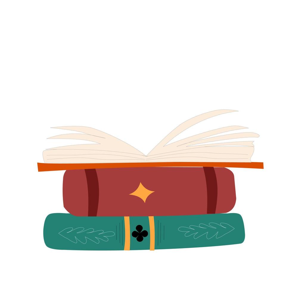 pile of vintage books vector