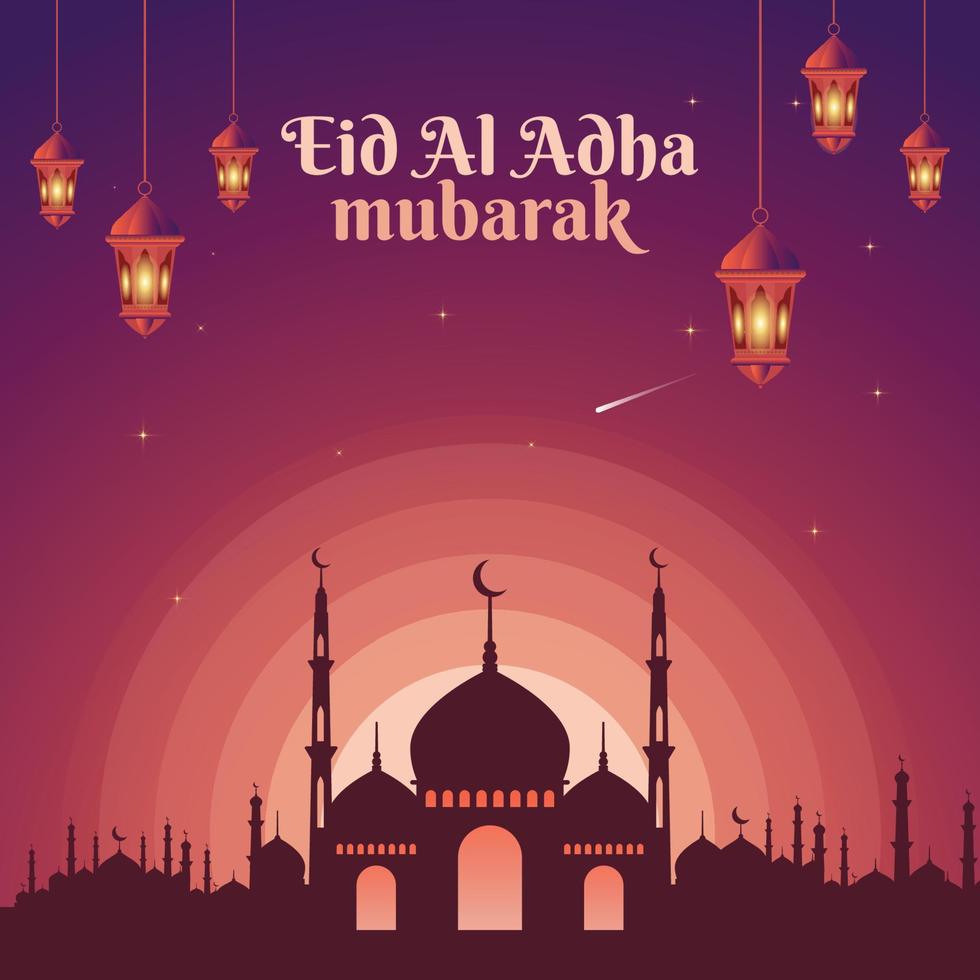 Eid Mubarak . anuncios creativos para redes sociales, pancartas, afiches, diseño de plantillas de tarjetas de felicitación vector