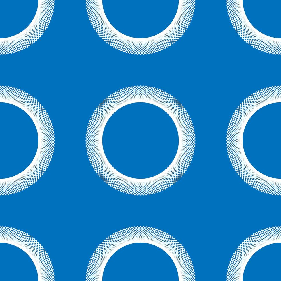 Fondo futurista abstracto de patrones sin fisuras con líneas circulares blancas sobre fondo azul claro vector