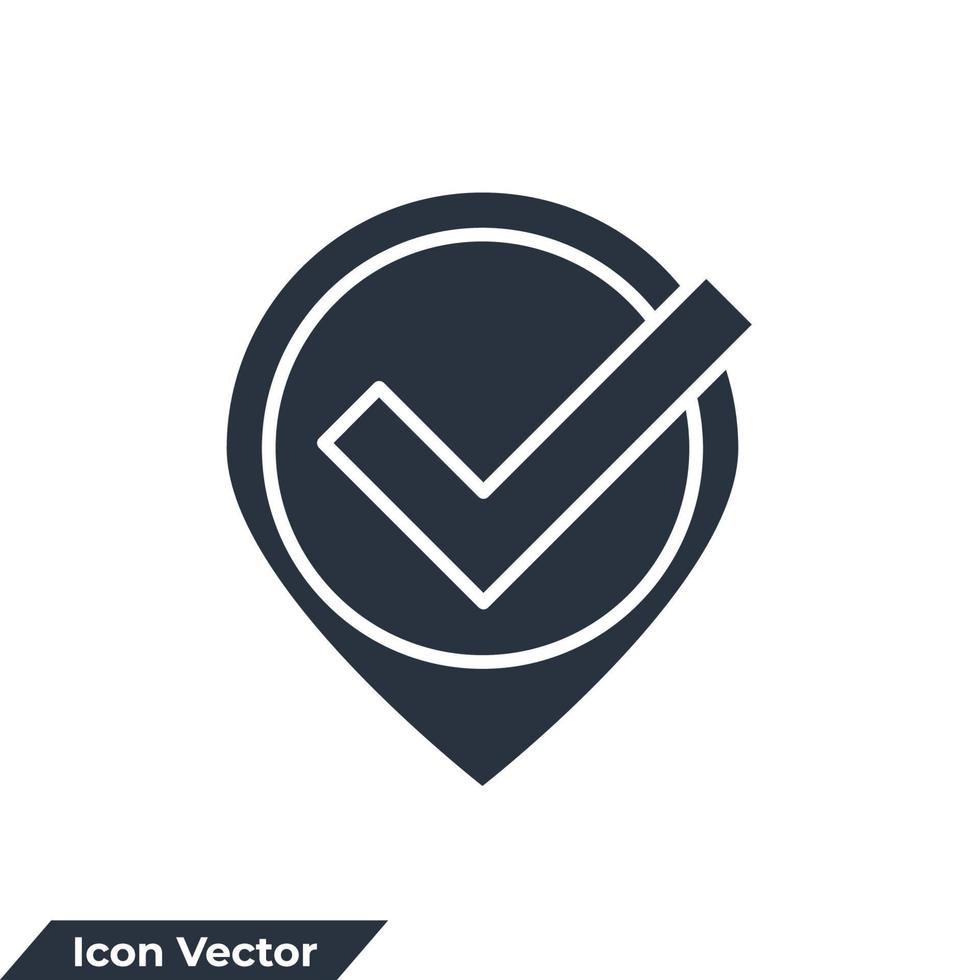 Ilustración de vector de logotipo de icono de punto de control. icono de ubicación y plantilla de símbolo aprobada para la colección de diseño gráfico y web