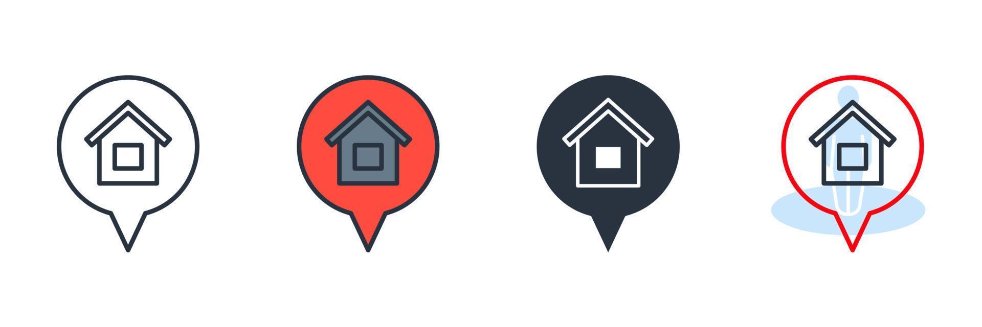 Home Location icon logo vector illustration. address symbol template for graphic and web design collection