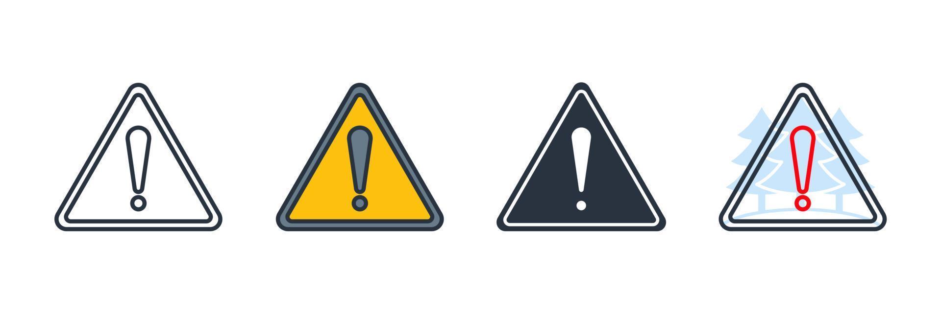 ilustración de vector de logotipo de icono de advertencia. plantilla de símbolo de advertencia de peligro para la colección de diseño gráfico y web