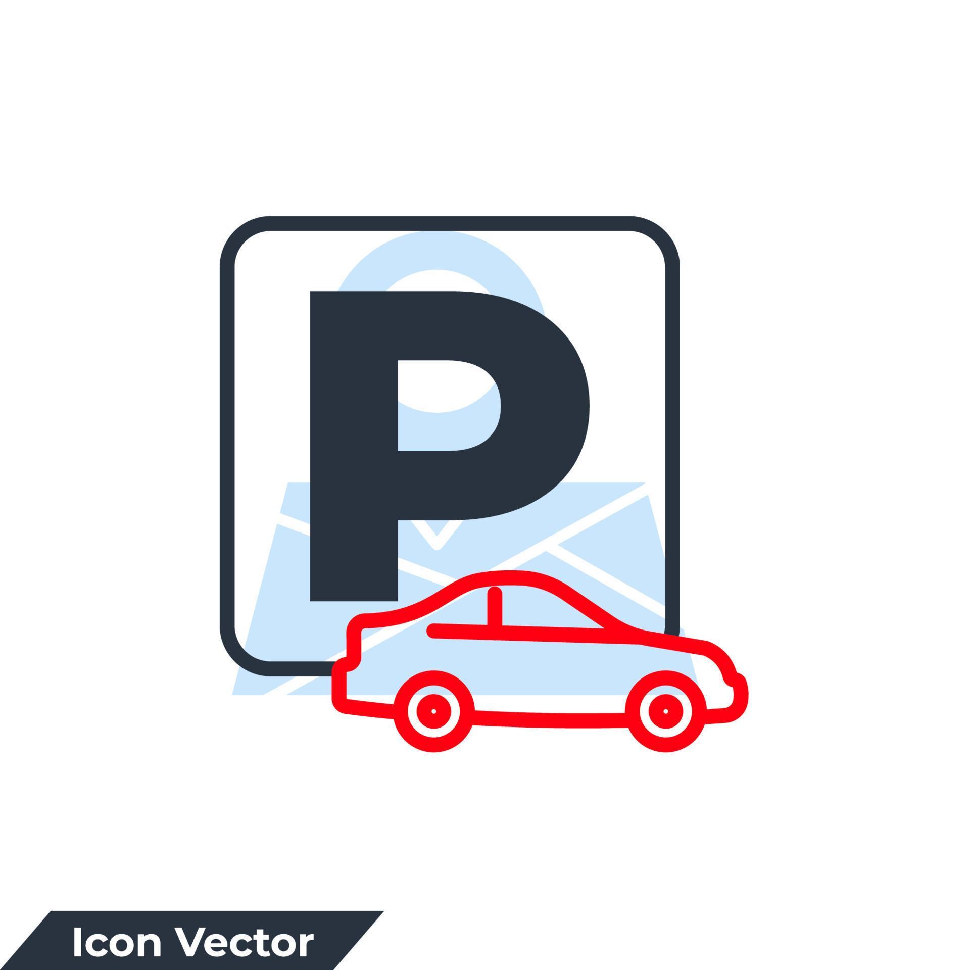 parking icon logo vector illustration. Car Parking symbol template for