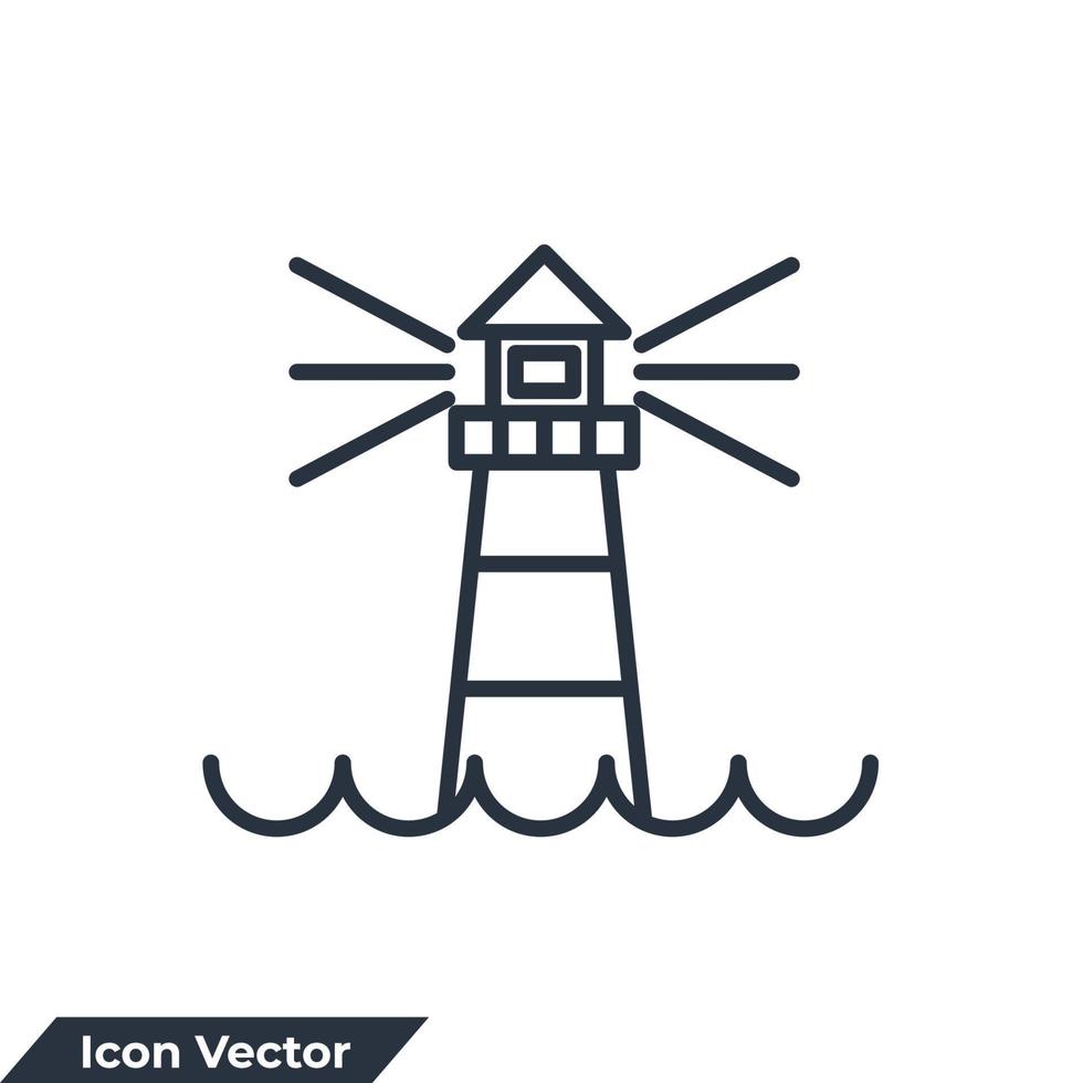 lighthouse icon logo vector illustration. lighthouse symbol template for graphic and web design collection