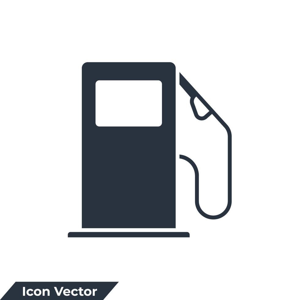 Ilustración de vector de logotipo de icono de gasolinera. plantilla de símbolo de bomba de combustible para la colección de diseño gráfico y web