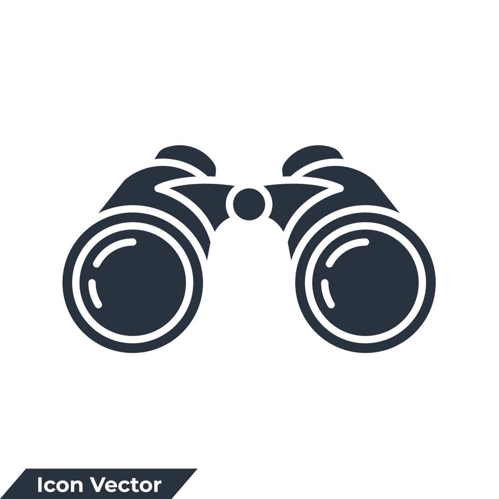 Binoculars icon logo vector illustration. view point symbol template for graphic and web design collection